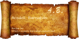 Acsádi Barnabás névjegykártya